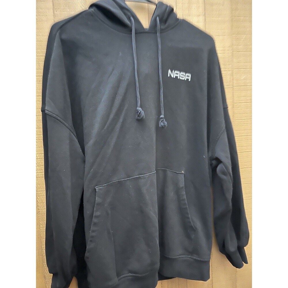 Black NASA Sweatshirt Size medium Discovery Spacelab hoodie mens top